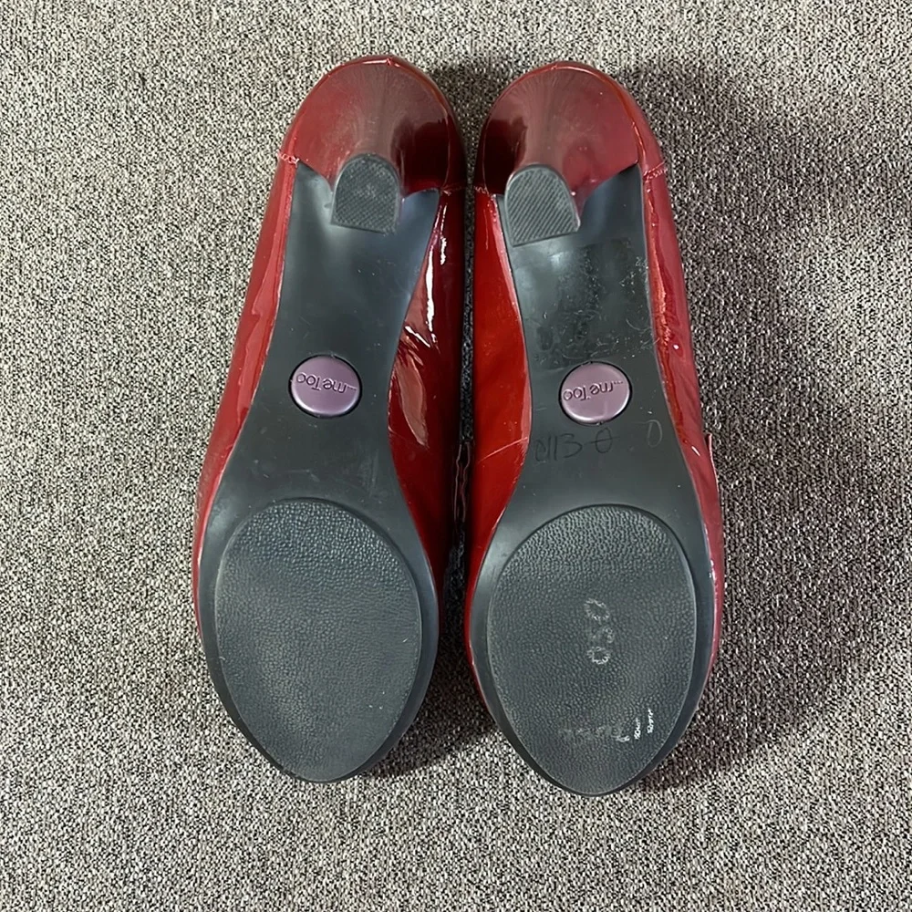 Me Too loafer heels glittery patent red leather - Picture 4 of 10